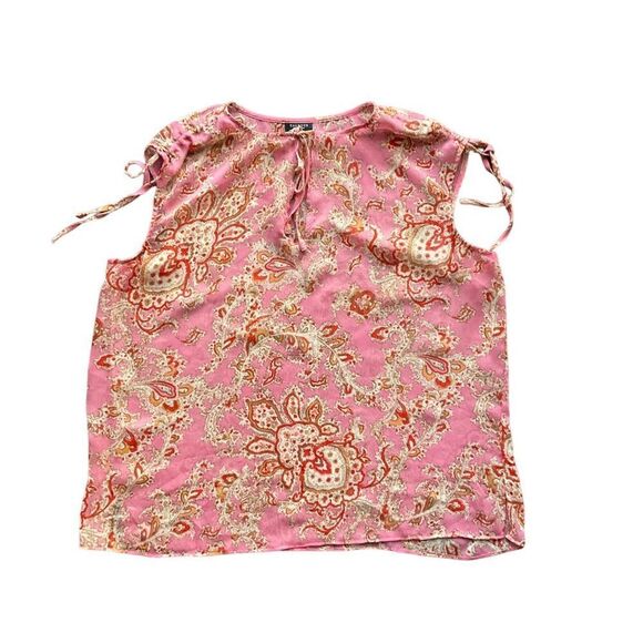 Talbots Career Tank Top Women’s Petite Pink Paisley Sheer Size Xp - Picture 1 of 5